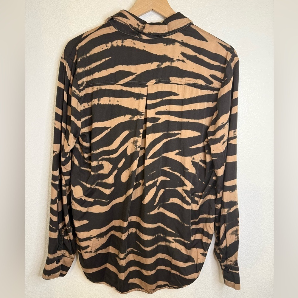 Bella Dahl Monterey Zebra Stripe-Print Woven Shirt Medium - Picture 3 of 9